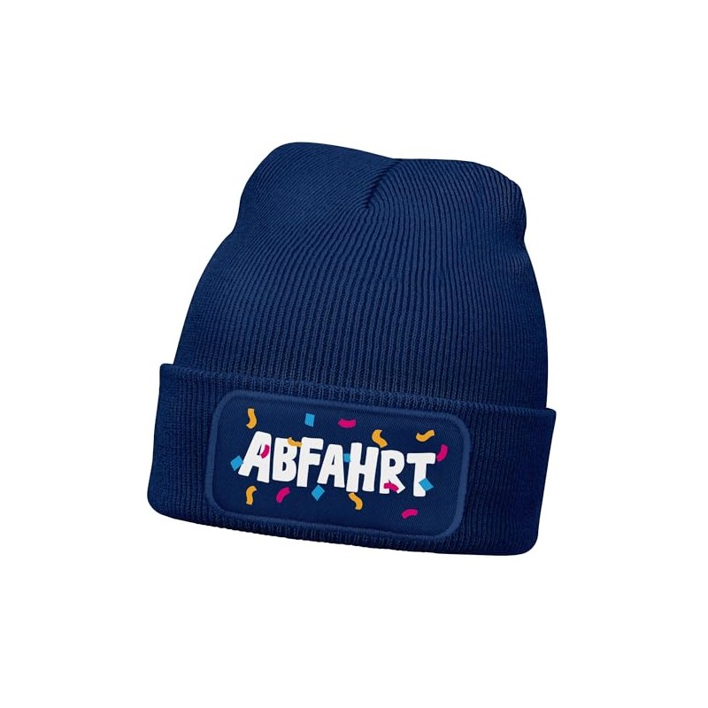 MoonWorks® Men's Beanie with Patch Knitted Hat with Saying Print