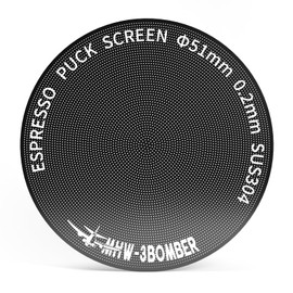MHW-3BOMBER Puck Screen 51 mm - 0.2 mm Ultra Fine Titanium Coated Espresso Strainer, Reusable Metal Filter for 51 mm Portafilters, Espresso Accessories for Baristas, Model: FG5642-OS