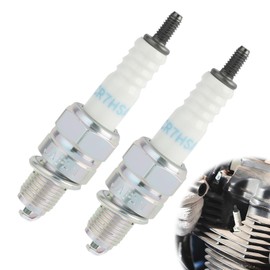 Spark Plug CR7HSA/C7HSA Spark Plug Thread 10 mm, Pack of 2 Spark Plug CR7HSA, for Scooters, Mopeds and Motorcycles, Protected for Improved Engine Performance and Efficient Ignition