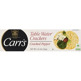 Carr's Table Water Crackers, Cracked Pepper, 4.25-Ounce Boxes (Pack of 6) by Carr's