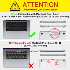 Fintie Case Compatible with MacBook Pro 16 (2024-2021) M4 M3 M2 M1 Pro/Max A3186 A3403 A2991 A2780 A2485, Ultra Thin Hard Shell Protective Case Compatible with MacBook Pro 16 Inches, Grey
