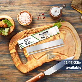 Pailexin 12 Inch Magnetic Knife Holder with 5 Hooks, No Drilling Wall Mount, Powerful Magnet Strip and Utensil Hanger