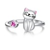 Cute Cat Ring Sterling Silver: 925 Adjustable Cute Kitty Animal