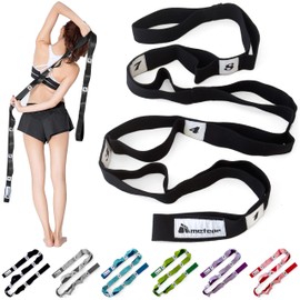 Meteor Stretching Strap, Leg Stretcher, Stretch Belt - Non-Elastic Multi-Loop Strap, Yoga Strap with Carry Bag- for Yoga, Physical Therapy, Flexibility Training