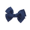 Navy Suede Bow Clip Small Hair Bow