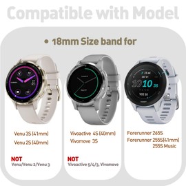 LYSANDRA 18mm watch Bands Compatible Venu 3S (41mm), Scrunchies Elastic Replacement Band, Compatible with Venu 3S(41mm) / Venu 2S / Vivoactive 4S / Forerunner 265S / Forerunner 255S (3 pack-Pink