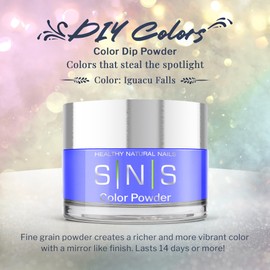 SNS Healthy Natural Nails SNS Nail Dip Powder - Iguacu (Blue Cream) - Long-Lasting Gelous Color Dipping Powder for Healthier Nail Beds - Low-Odor - 0.5 oz
