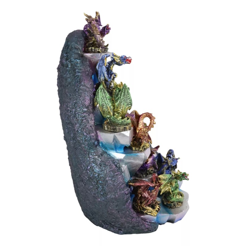 Ebros Fantasy 12 Mini Dragons With LED Lighted Glacier Mountain