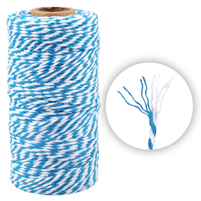jijAcraft Blue and White Twine String, 328 Feet Christmas Bakers
