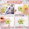 WANDIC 12 Sheets Rub On Transfer Stickers Flower Waterproof Decals
