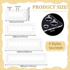 BENECREAT Embroidery Thread Organizer Cards in 4 Styles, Transparent Acrylic Cross Stitch Thread Organizer Embroidery Thread Holder for Storage Yarn Crafts DIY Sewing