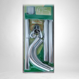 ECOSPA Multi Use Bathroom Shower Curtain Pole Kit for L SHAPE or U SHAPED Showers, Chrome