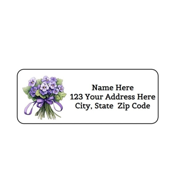 Party Favors Express 30 BOUQUET OF VIOLETS FLOWER PERSONALIZED RETURN