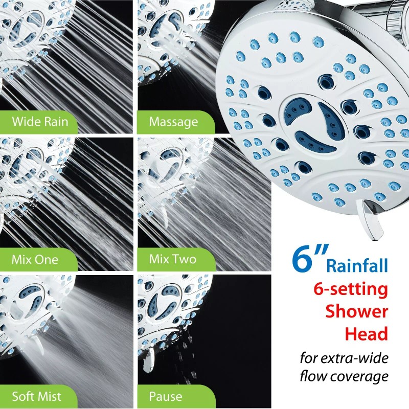 AquaCare AS-SEEN-ON-TV Antimicrobial 50-mode 3-way Shower Combo with Built-in Power