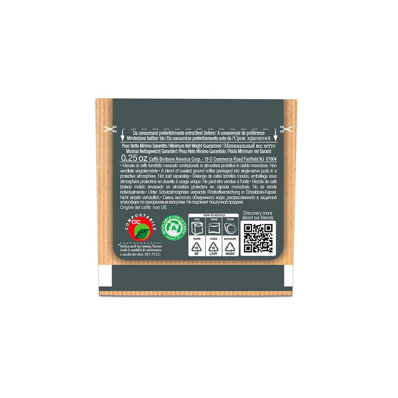 CAFFÈ BORBONE Cialda Compostabile, Miscela Nera - 50 Cialde -