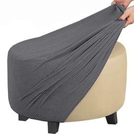 Acdler Round Stretch Ottoman Cover, With Elastic Bottom Footstool Cover Footstool Cover, Luxurious Velvet Pouf Cover For Living Room (Color : A13, Size : 50-58CM)