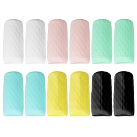 Mini Skater 12pcs Silicone Travel Bottle Cover Reusable Elastic Sleeve Fit Standard Toiletry Container Stretching Bottle Lid Cap for Luggage Bag Suitcase Prevent Leakage Solution (Multi colors)