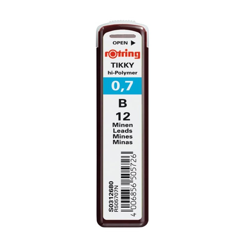 Set of rOtring Tikky hi-Polymer Lead Refills, 0.7 mm, B