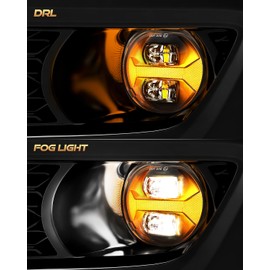 M MIBAHE Led Fog Lights with DRL Compatible with Dodge Ram 1500 2002-2008, Ram 2500 3500 2003-2009, Durango Truck 2004-2006,Black