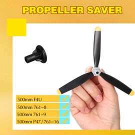 Outus 6 Sets Plane Propeller 3 Blade Compatible with F4u Rc 761-8 761-9 761-16 T28 P47 Fighter Remote Control Plane Radio Controlled Aircraft with Propeller Adapters(500mm)