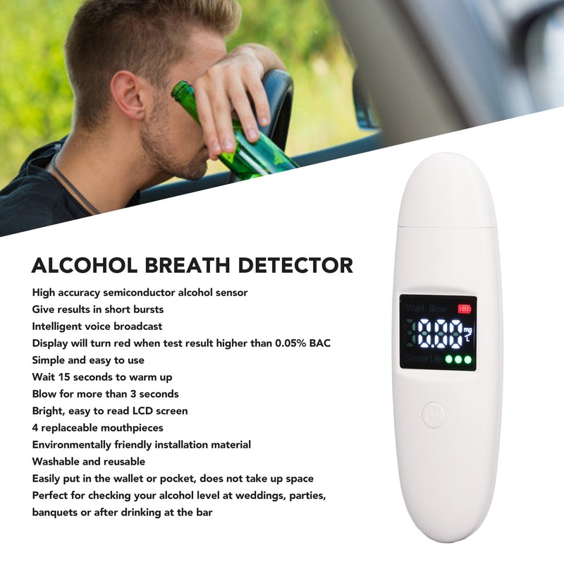 Alcohol Breath Tester Professional Accurate Portable Tester Digital LCD Display
