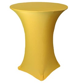 YOUR CHAIR COVERS - 36" D x 42" H Highboy Cocktail Round Stretch Spandex Table Cover - Gold, Fitted Elastic Tablecloth for Round Tables, Outdoor Party DJ Tradeshow Banquet Vendor Wedding