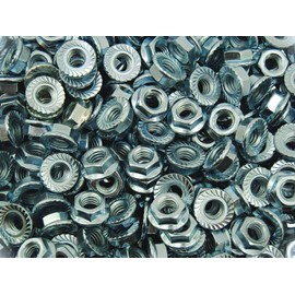 600 PCs Serrated Flange 5/16-18 Hex Lock Nuts - Zinc Plated Set
