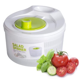 HZIYOU Salad Spinner - Lettuce Vegetable Dryer, Lettuce Fruit Spinner in Food Grade Material Bowl with Swivel Handle, Colander and Built-in Drainage System