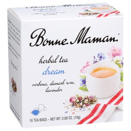 Bonne Maman Organic Herbal Tea Dream: Verbena, Damask Rose & Lavendar Blend, 16 Tea Bags (Pack of 1), 16 Count