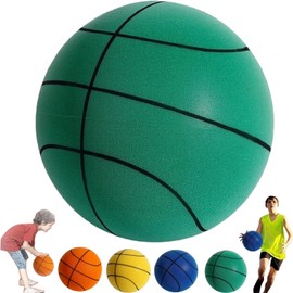 Renhe ingenuity The Handleshh Silent Basketball, Silent Basketball, Silent Basketball Dribbling Indoor, Uncoated High Density Foam Ball with Low Noise (18MC, Green)