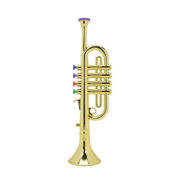 Trumpet for Children Gold Coated Surface Fun Preschool Instruments Musical Toy Plastic Trumpet Gift for Trumpet