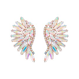 Vintage Rhinestone Statement Earrings Retro Fancy Cluster Sparkle Crystal Drop Dangle Earrings for Women Girls,Rhinestone Costume Jewelry for Bridesmaid Wedding Party Prom, Zinc, No Gemstone