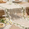 Artoid Mode Daisy Floral Beige Apricot Shaped Gauze Embroidery Table