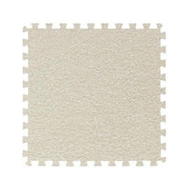 10 Pcs Interlocking Plush Foam Mat, Comfy Foam Carpet Tiles Floor Padding with Border Anti-Slip Border for Exercise, Yoga, Playroom, Garage, Room Floor, Puzzle Area (White)