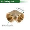 HEROFFIX Brass Pipe Fittings 3/4" Female Internal Thread Elbow 1.57"