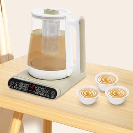 Electric Kettle with with Strainer For Flower Tea. Hot Tea Maker Coffee Machine with Temperature Adjustment, Timing, Automatic Heating, 12 Mode Settings. 1.85 Liters Capacity