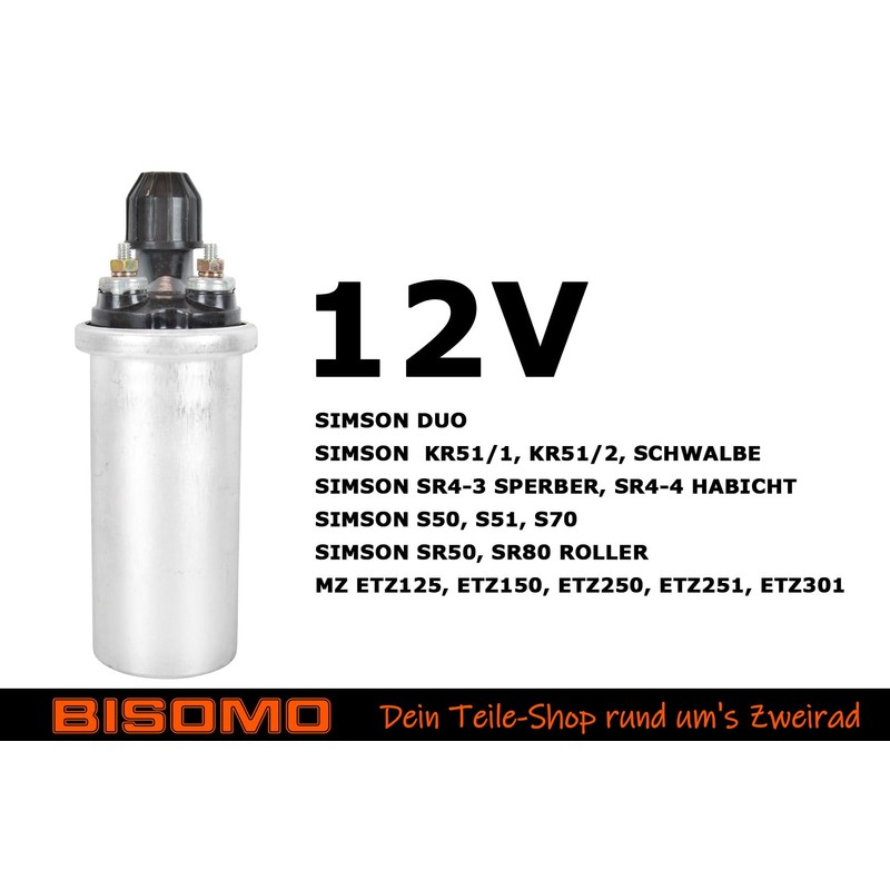 12 V Ignition Coil Diameter 40 mm for Interrupter Ignition