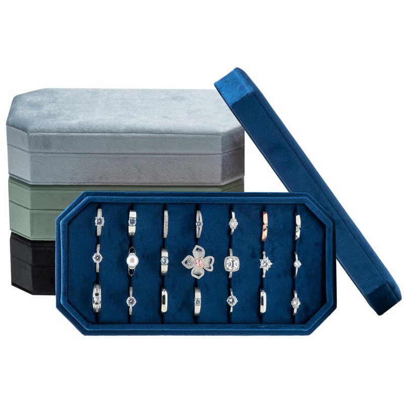COWFEX Velvet Ring Organizer Display Tray Jewelry Box Organizer Ring