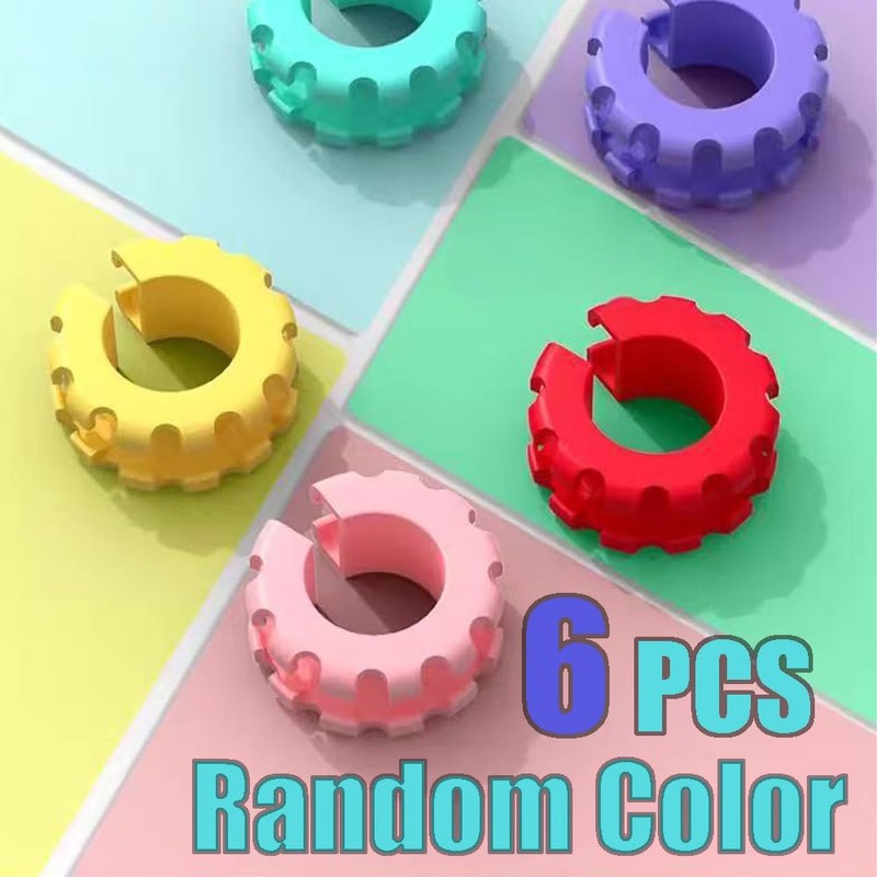 Vikooyes 5+1Pcs Silicone Clothes Hanger Fixed Ring Hook Windproof Clothes