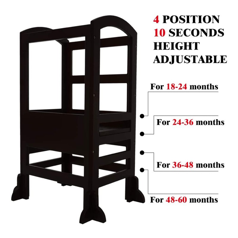 SDADI LT02B Kids Kitchen Adjustable Height Toddlers Children Learning Step