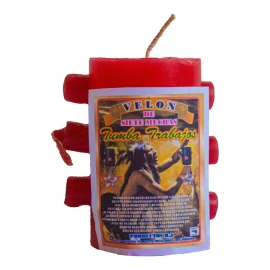 Velón De 7 Mechas Tumba Trabajo Rojo