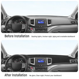 YOJOJOCO Dash Cover for Honda Pilot 2016-2022 & Ridgeline 2017-2024 & Passport 2019-2024 Accessories Flannel Dashboard Cover Dash Mat Center Console Cover Sunshield Protector Pad