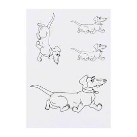 4 x 'Dachshund Dog' Temporary Tattoos - Water Resistant, Skin-Safe, Non-Toxic Transfers, Mixed Sizes (TO00011228)