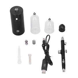 Airbrush Kit with Air Compressor Portable Cordless Gun USB Rechargeable Handheld 18psi Black