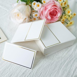 Fayemint Pack of 50 Wedding Place Cards, Blank Place Cards, Name Cards, for Weddings, Birthdays, Communions, Christenings and Other Party Table Decorations