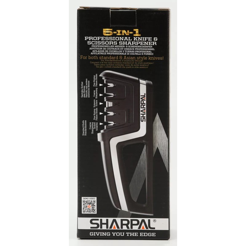 SHARPAL Professional 5-in-1 Kitchen Chef Knife & Scissors Sharpener, Sharpening