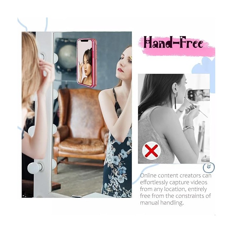 Red Adhesive Mount Cellphone Mobile Phone Grip Accessory Silicone Suction