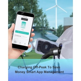 Portable Level 1 EV Charger – 16Amp 110V Charger with WiFi LED Display, 25ft Cable, Includes Bag, Wall Mount & Cable Holder, NEMA 5-15P, J1772 Standard