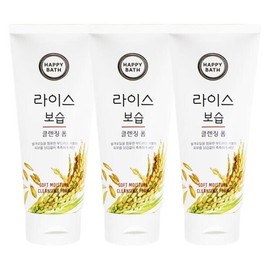 Happy Bath 해피바스 라이스 보습 클렌징 폼 200g X 3개 [해피바스 대나무숯 피지흡착 클렌징폼 200g] Happy Bath Rice Moisturizing Cleansing Foam 200g X 3 [Happy Bath Bamboo Charcoal Sebum Absorbing Cleansing Foam 200g]