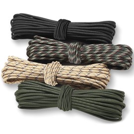 MHDUYEG Paracord 4 mm Set of 4 Paracord Set 10 m 4 Colours Paracord Cords Rope 7 Core Strands Paracord Made of Tear-Resistant 100% Nylon Paracord Holds up to 250 kg for Survival Camping